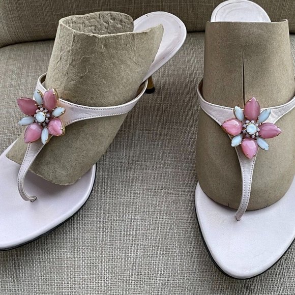 Stuart Weitzman Women Heel Sandal Shoes Leather Sole Pink Leather Upper Spain 39 - Picture 4 of 12